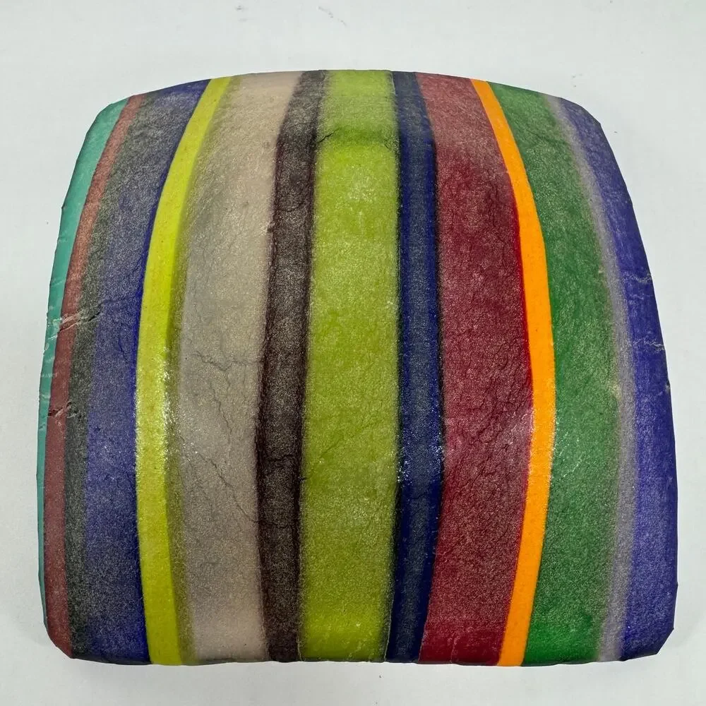 Murano Glass Trinket Dish Fused Multicolor Jewelry Vanity Dresser Tray